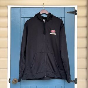 Black 49ers Zip-Up Hoodie Men Size XL